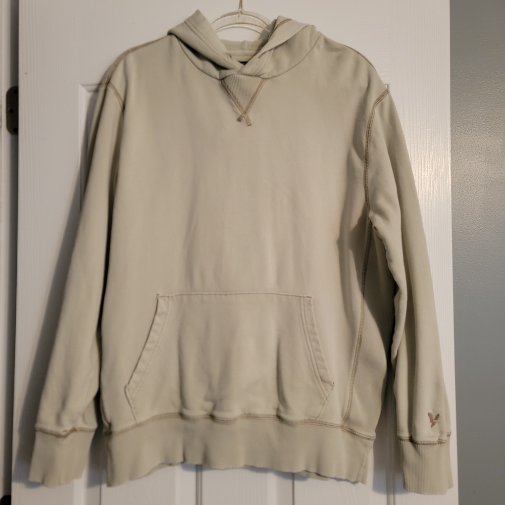 American Eagle Outfitters Vintage Men's Distressed Beige Hoodie